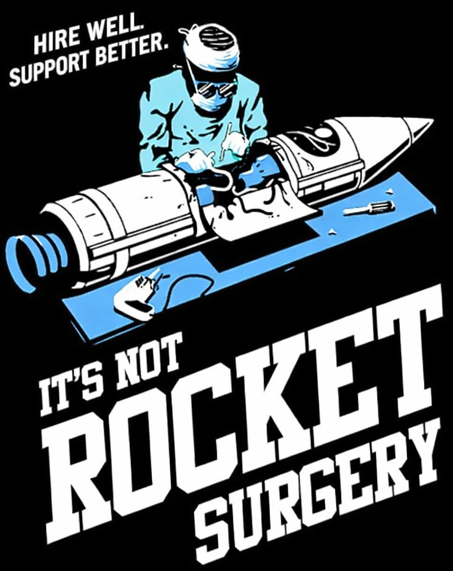 Hire well, support better rocket surgery artwork